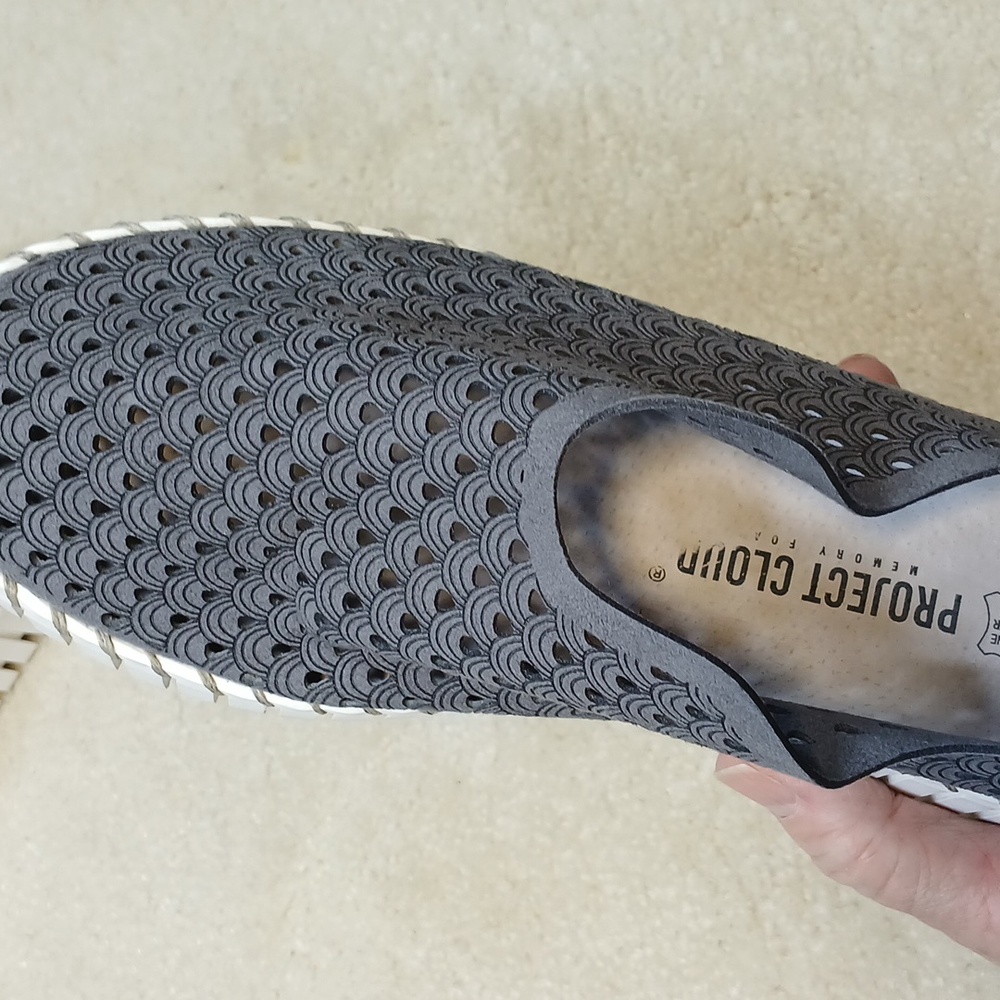 Project Cloud Womens Gray Leather Platform Loafer… - image 8